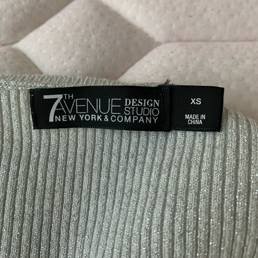 Silver v neck sweater with bell sleeves